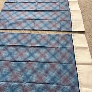 NEW Vtg 80s Lady Pepperell standard pillowcases - Red White Blue Patriotic Plaid